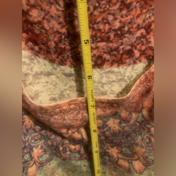 Orange/Yellow Indian Pattern Small Stretchy Racerback Tank - Picture 8 of 12